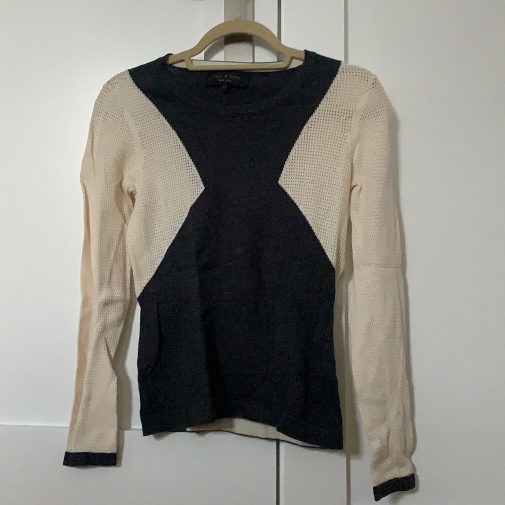 Rag and Bone Grey & cream Waffle sweater